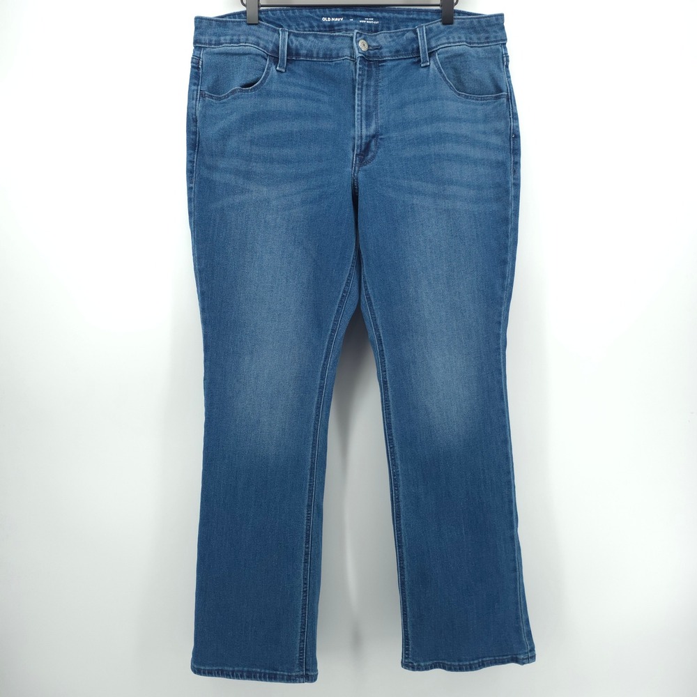 Old Navy Women Jeans Wow Boot-Cut 16 Blue Casual Mid-Rise Denim